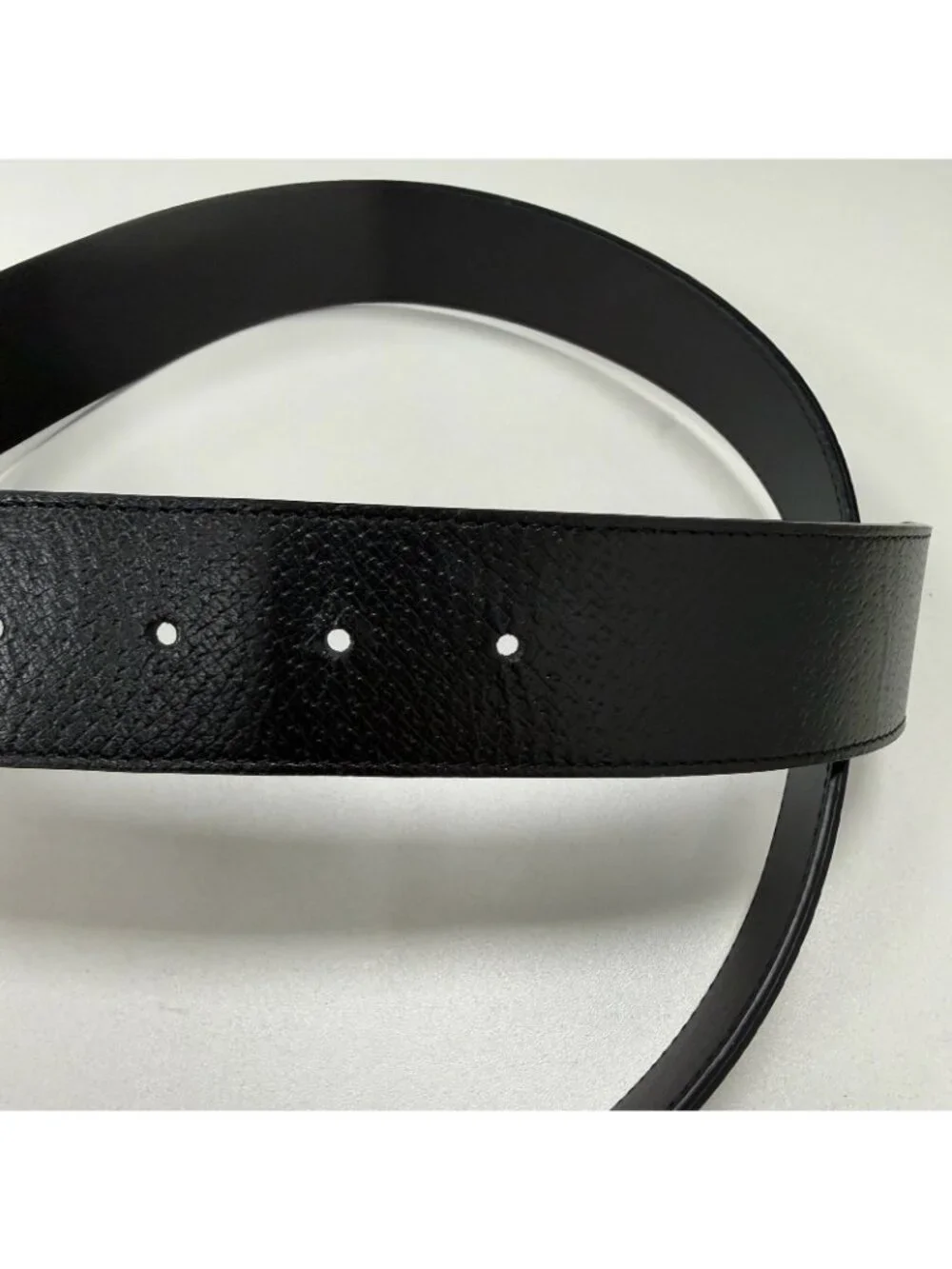 Gucci GG Marmont 1.5” Wide Textured Leather Belt 85/34 Black/Gold 406831 NEW